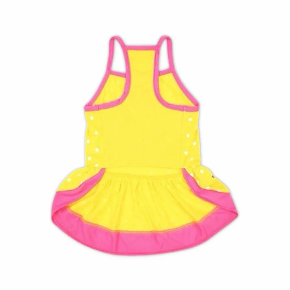 Vibrant Life Yellow Polka Dot Dog Dress
